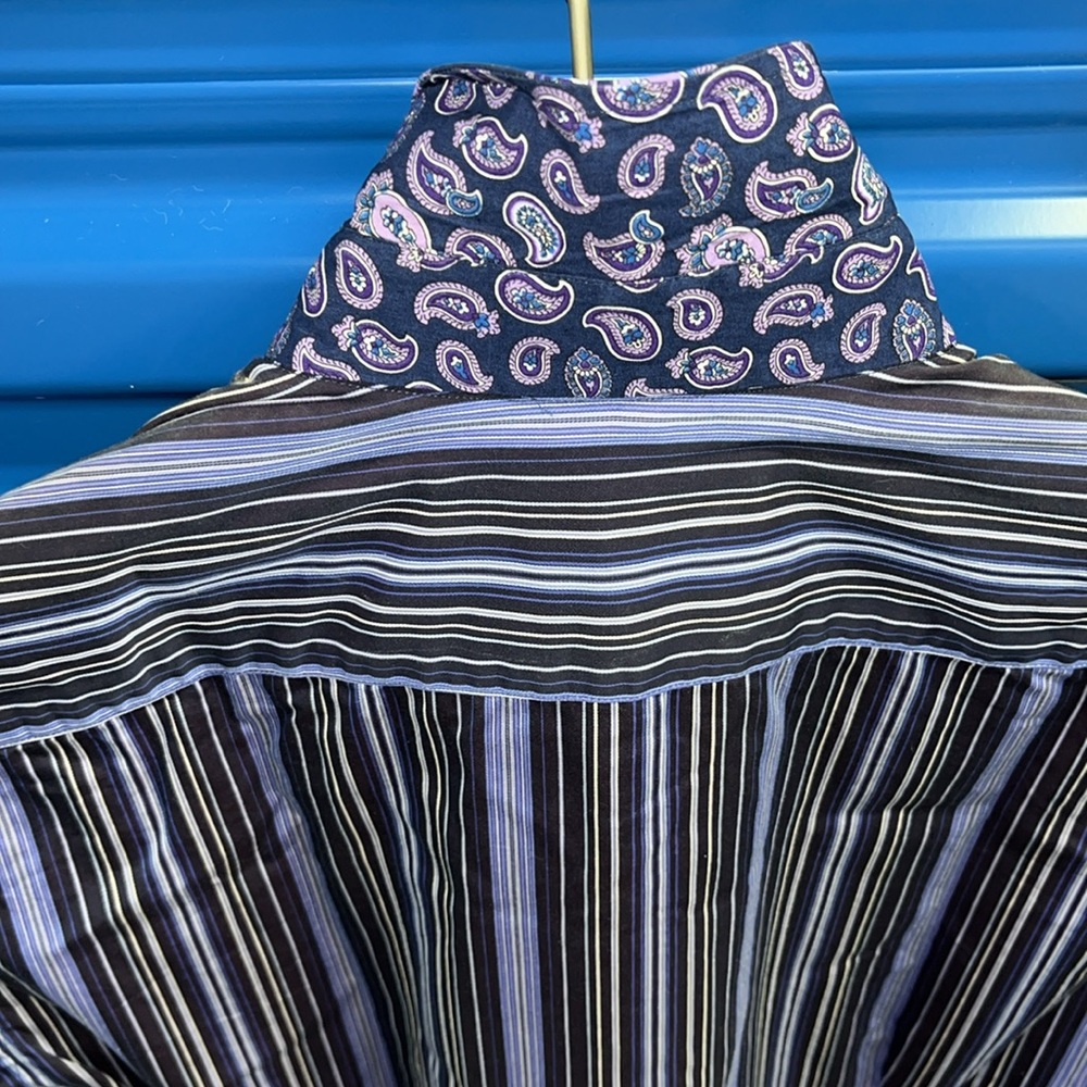 Etro Men’s Dress Shirt Size 38 (US 15) - Picture 11 of 14